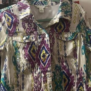 Jones New York Multicolor Patterned Jacket
